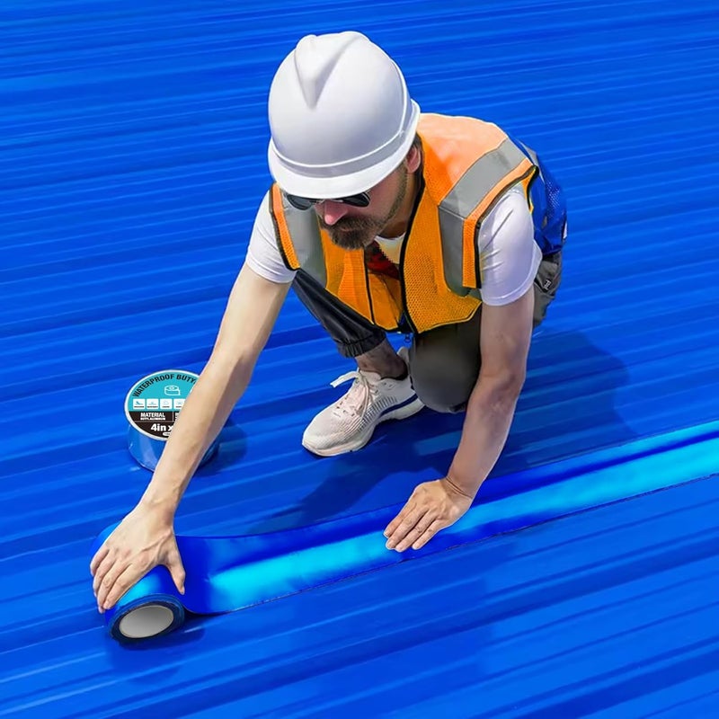 360Tronics Blue Waterproof Tape 2in x 16ft, Super Sticky Outdoor Repair Butyl Tape for Pool Cover, Metal Roof Crack Sealing, Boat, RV Awning, Leak Proof Patch - Image 5